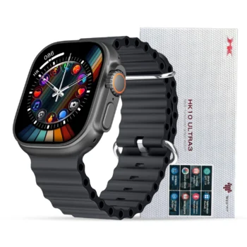 HK10 ULTRA 3 2.02 AMOLED DISPLAY G-SENSOR AI FEATURES WITH WEARFIT PRO APP 2 STRAPS BLACK
