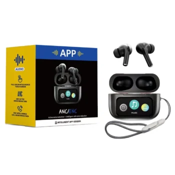 Experience crystal-clear sound with A9 PRO Wireless Earbuds. It features ANC, ENC, Bluetooth 5.4, and touch control for seamless audio performance.