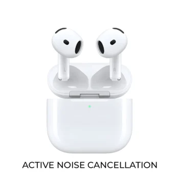Apple AirPods 4 with wireless charging case, ANC, USB-C, and Bluetooth 5.3 – premium sound and seamless connectivity.