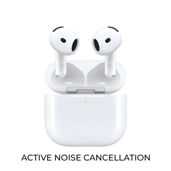 Apple AirPods 4 with wireless charging case, ANC, USB-C, and Bluetooth 5.3 – premium sound and seamless connectivity.